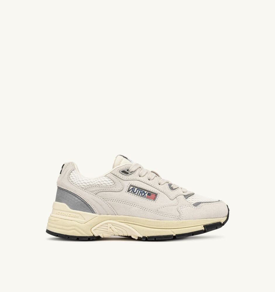 AUTRY - Basket Hyperway Mesh et Suede Blanc et Argent