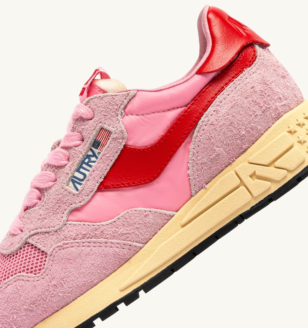 AUTRY - Basket Reelwind suede/Net Pink Cherub/Flame Scarlet