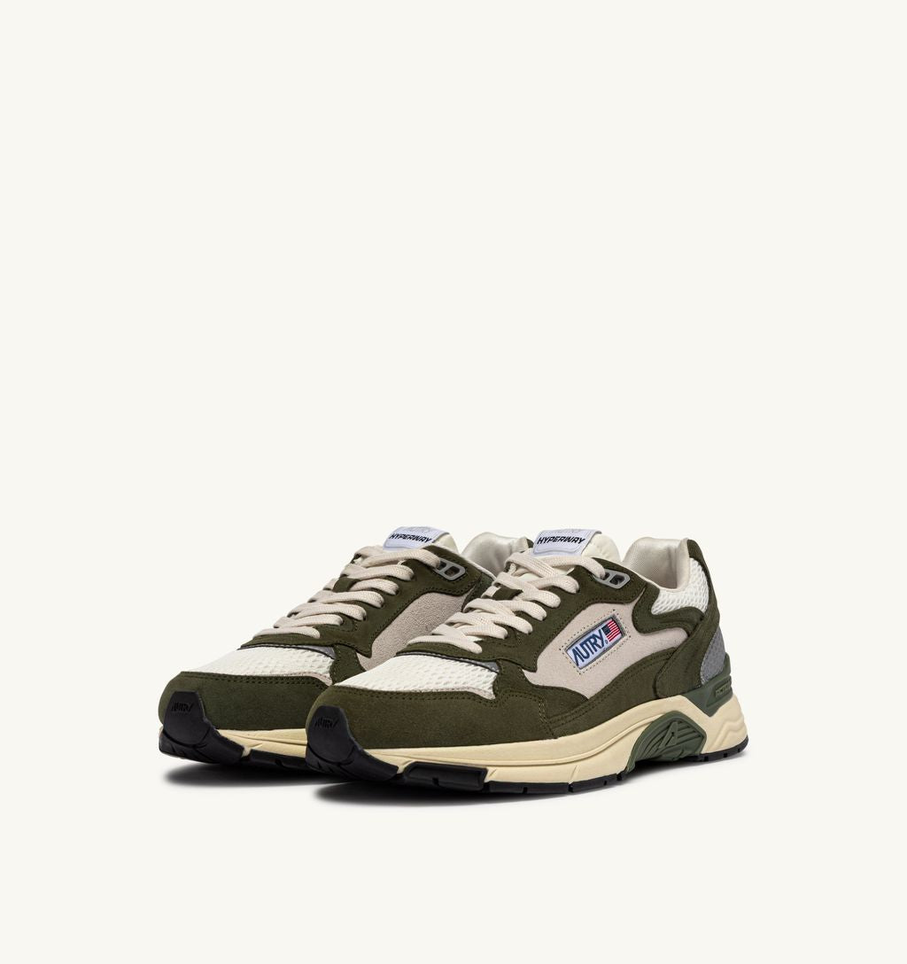 AUTRY - Basket Hyperway Suede Bicolore /Mesh Salvia/White