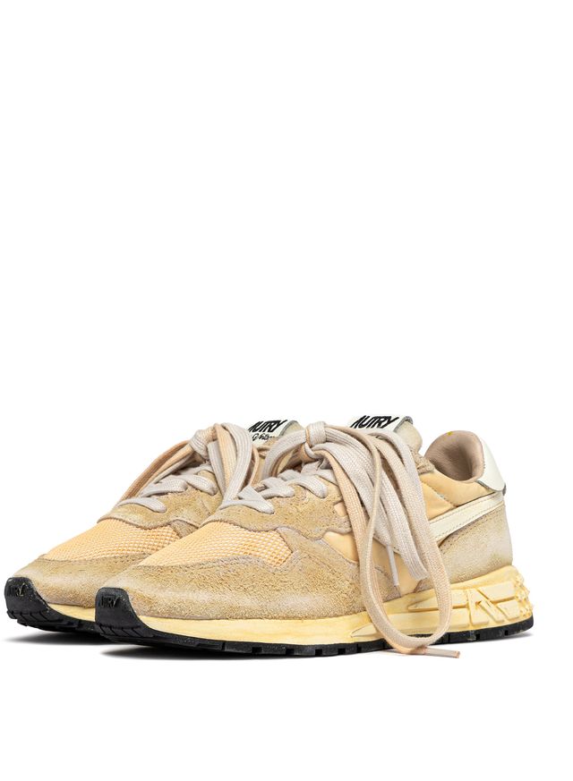 AUTRY - Basket Super Vintage Reelwind Suede/Nylon Ecru/White