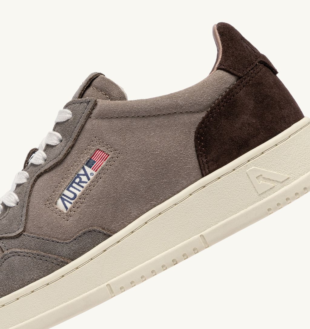 AUTRY - Basket Medalist Low Tricolor suede Cott/Antilop/Taupe
