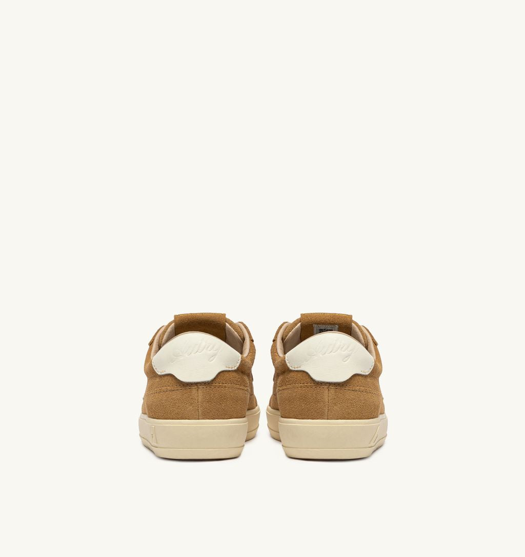 Autry - Windscape low en daim Cuivre et Marshmallow