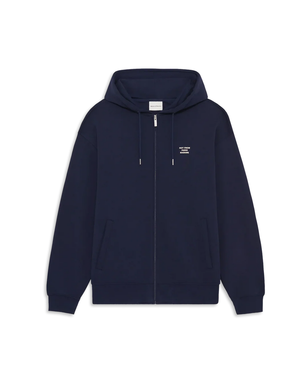 Drôle de Monsieur - Sweatshirt Zippé Slogan Bleu Marine