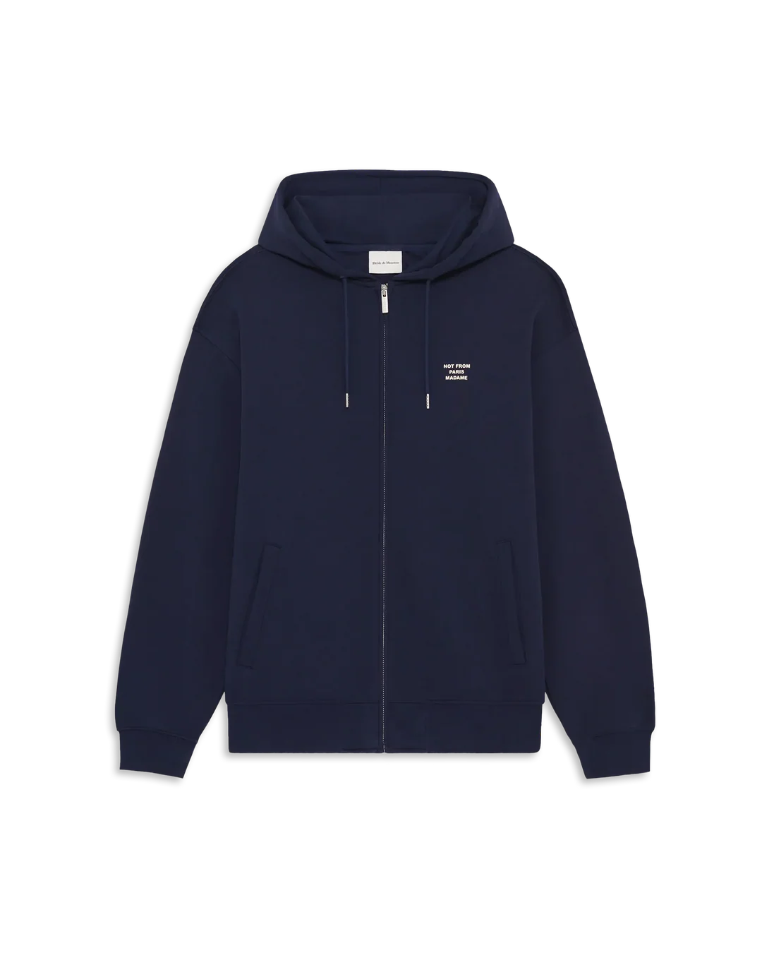 Drôle de Monsieur - Sweatshirt Zippé Slogan Bleu Marine