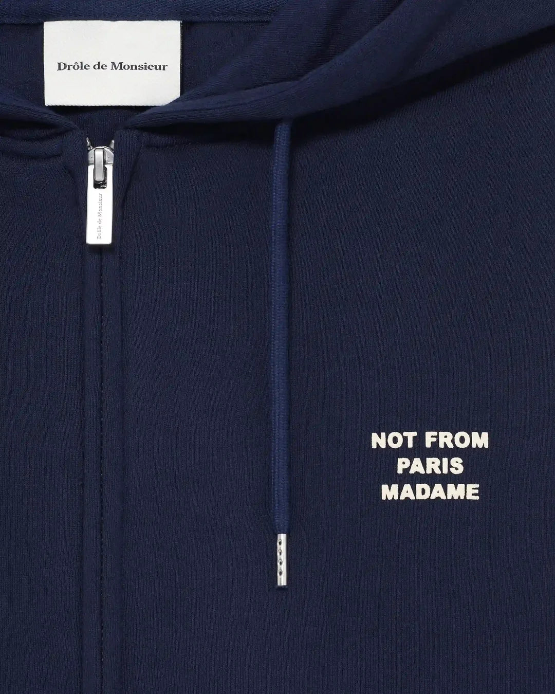 Drôle de Monsieur - Sweatshirt Zippé Slogan Bleu Marine