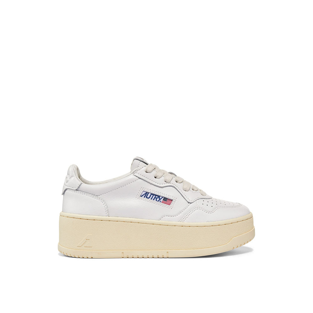 AUTRY - Basket Medalist Platform cuir blanc