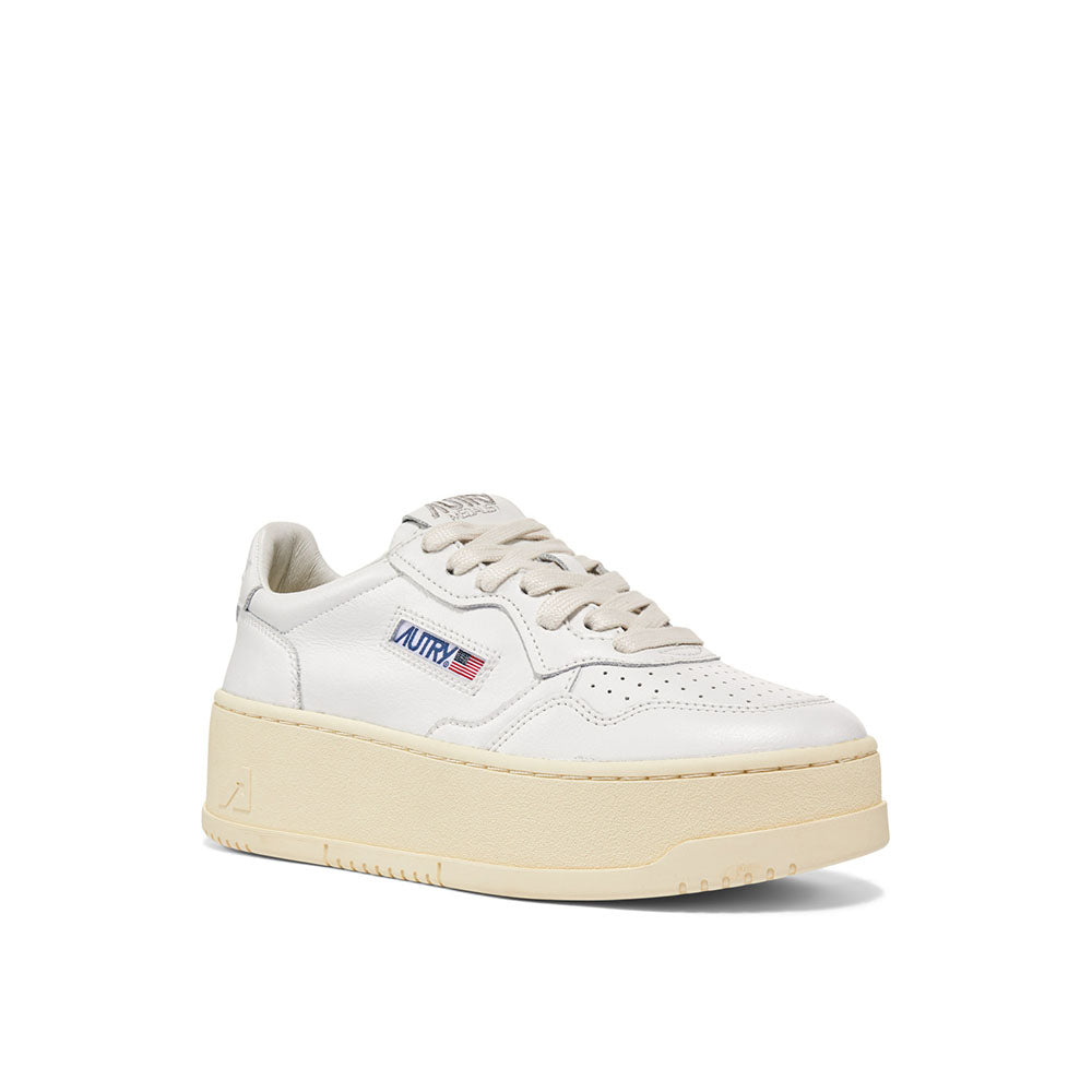 AUTRY - Basket Medalist Platform cuir blanc