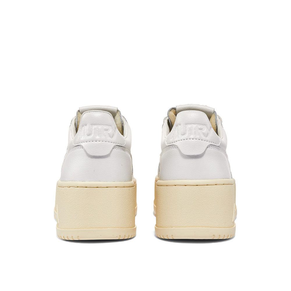 AUTRY - Basket Medalist Platform cuir blanc