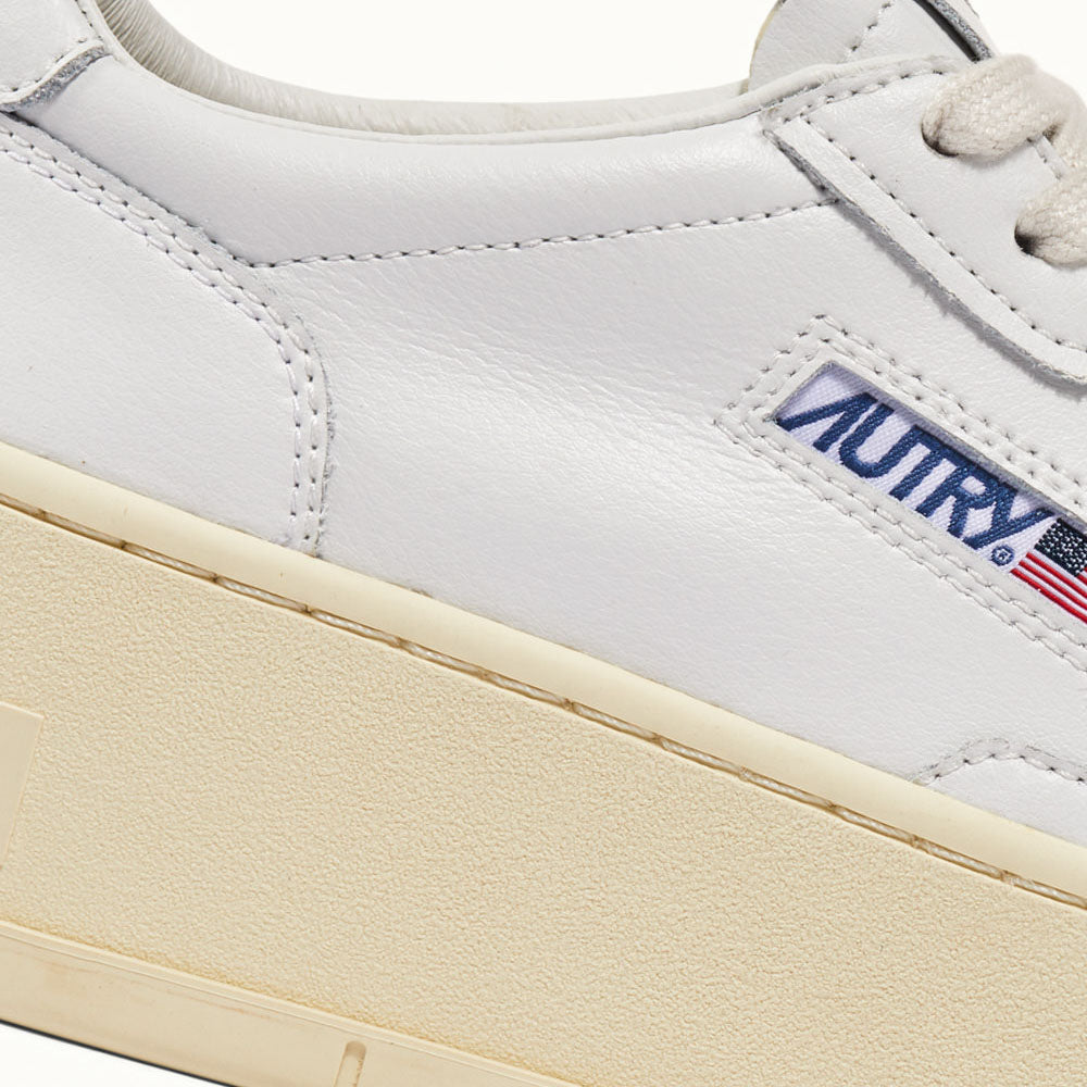AUTRY - Basket Medalist Platform cuir blanc