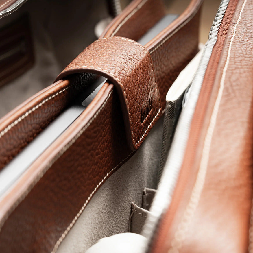 Lundi Paris - Sac Ordinateur Victor en Cuir Cognac