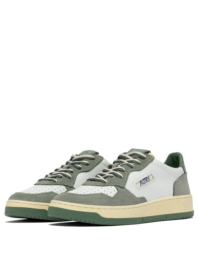 AUTRY - Basket Medalist Low cuir Suede Bicolor White/Milit