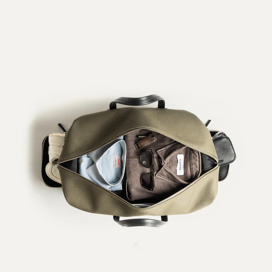 Lundi Paris - Sac de Voyage Remington en Toile Kaki et Cuir Noir