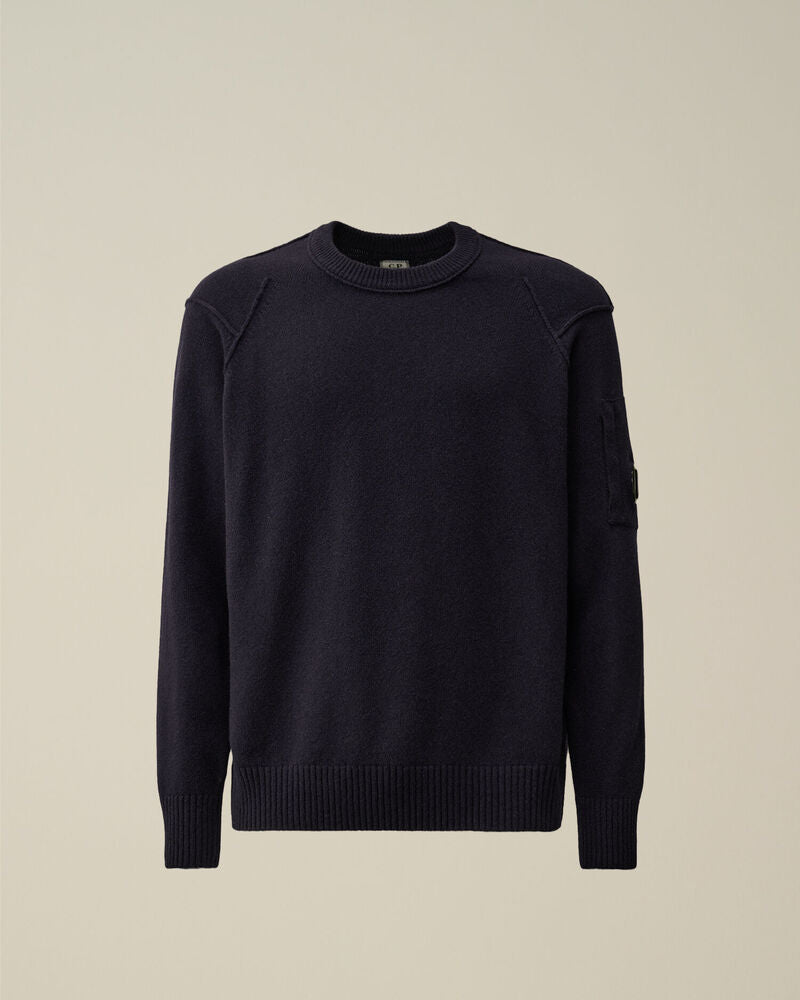 C.P. Company - Pull Lambwool GRS Crewneck Lens Total Eclipse