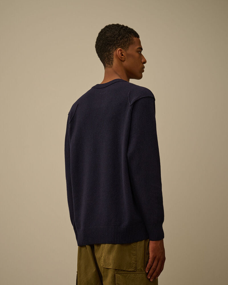 C.P. Company - Pull Lambwool GRS Crewneck Lens Total Eclipse