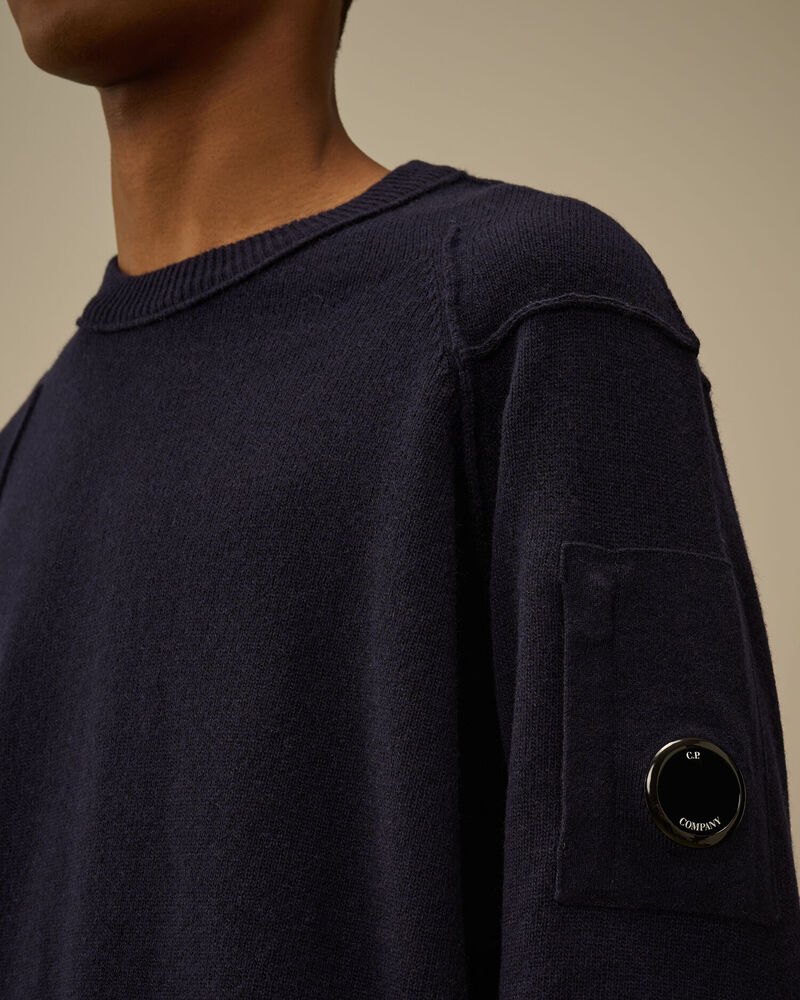 C.P. Company - Pull Lambwool GRS Crewneck Lens Total Eclipse