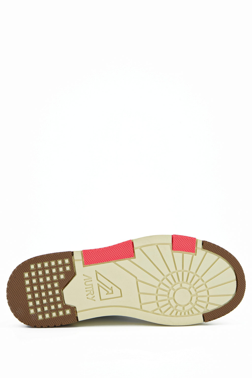 AUTRY - Basket CLC en cuir et nubuck blanc / marron et rose