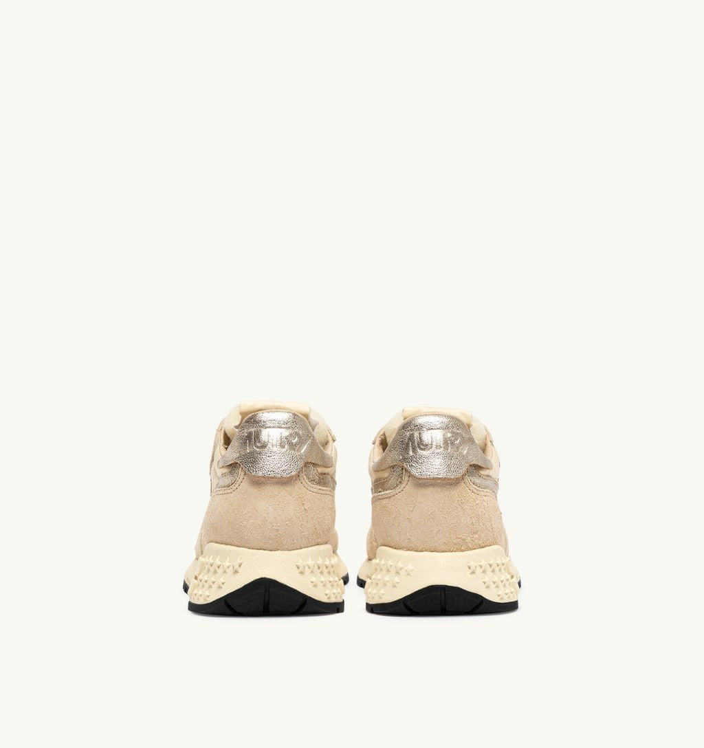 AUTRY - Basket Reelwind Nylon laminated Leather Ecru/Platinium