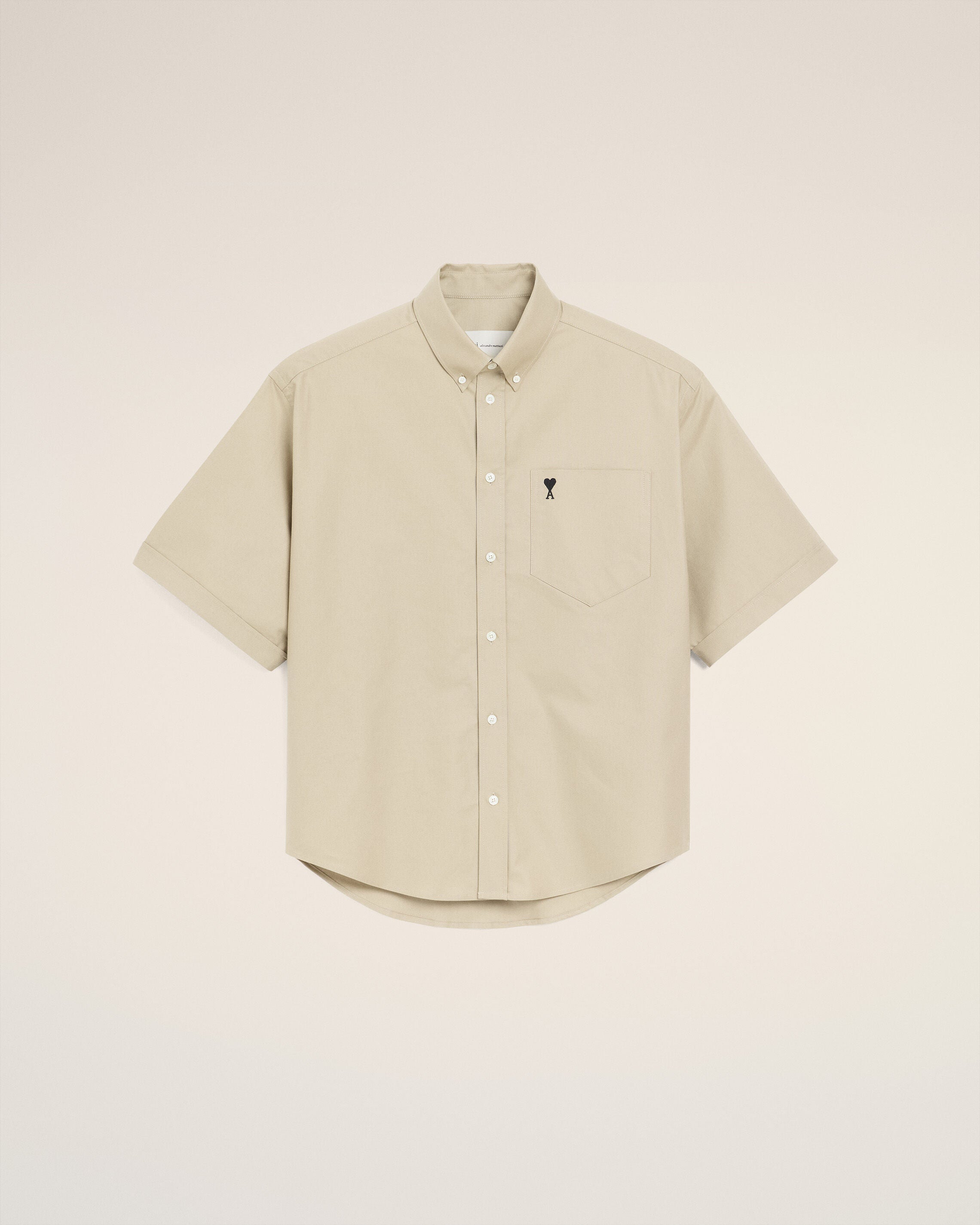 AMI - Chemise Boxy Ami de coeur Beige Taupe