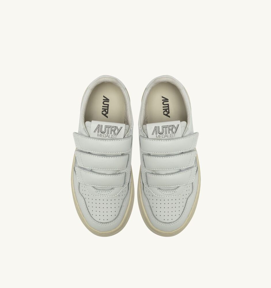 AUTRY - Basket Medalist KIDS Stripes Blanc