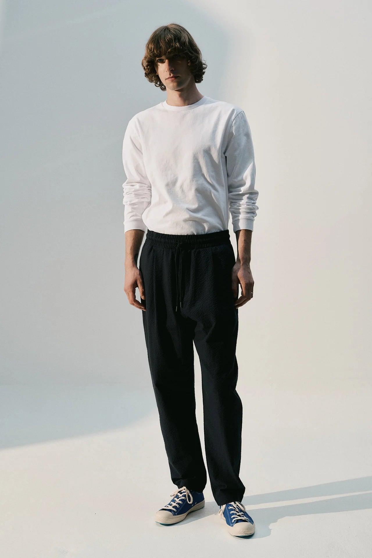 UNFEIGNED - Pantalon Smart Seersucker Navy