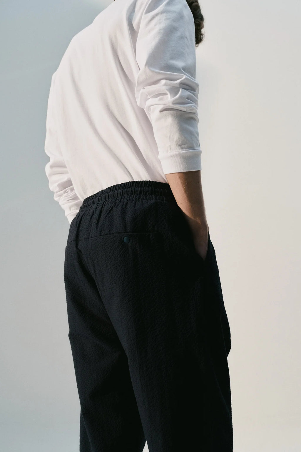 UNFEIGNED - Pantalon Smart Seersucker Navy