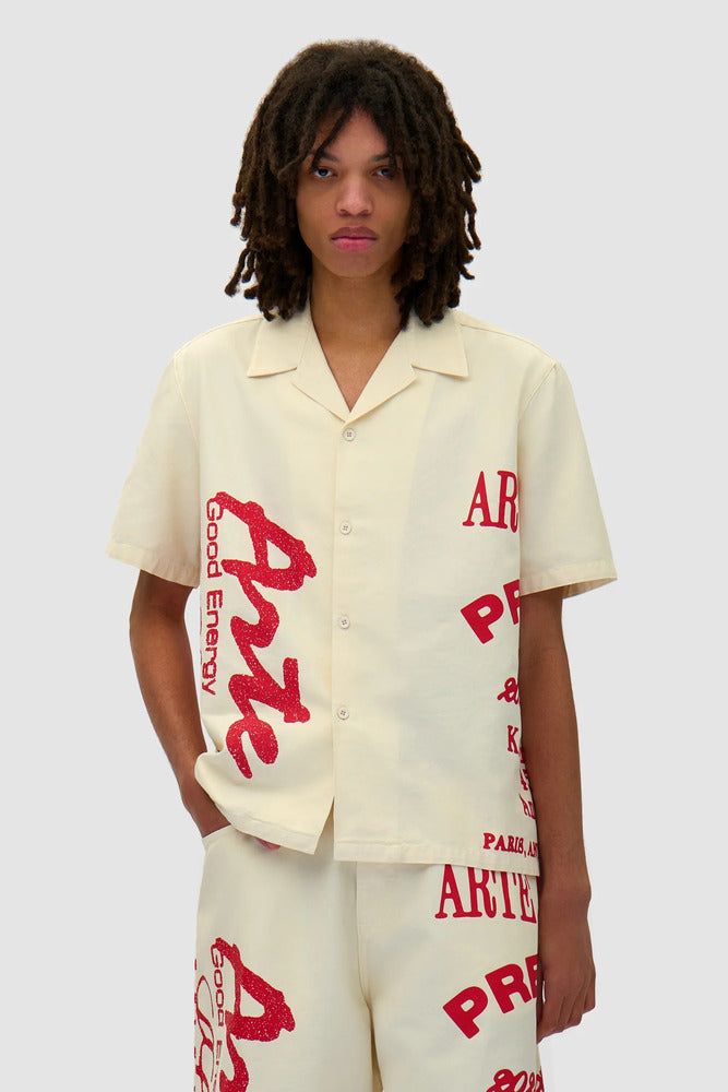 Arte - Chemise imprimé rouge Crème