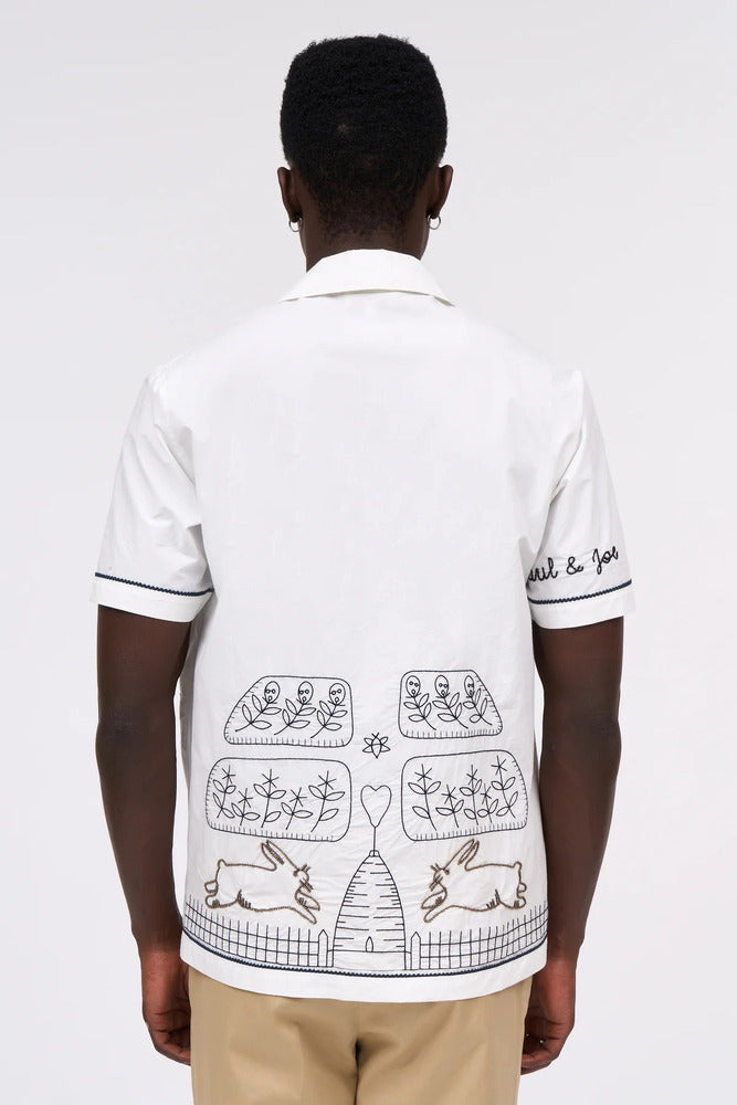 Paul & Joe - Chemise brodée Rabbit blanc