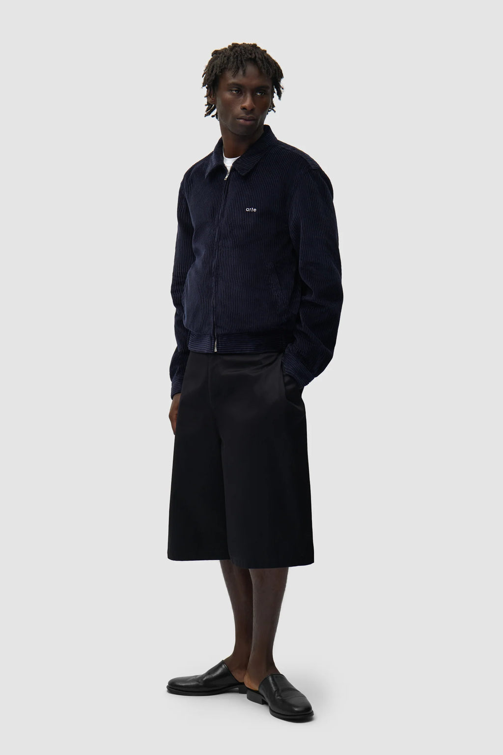 Arte - Veste en velours côtelé Bleu Marine