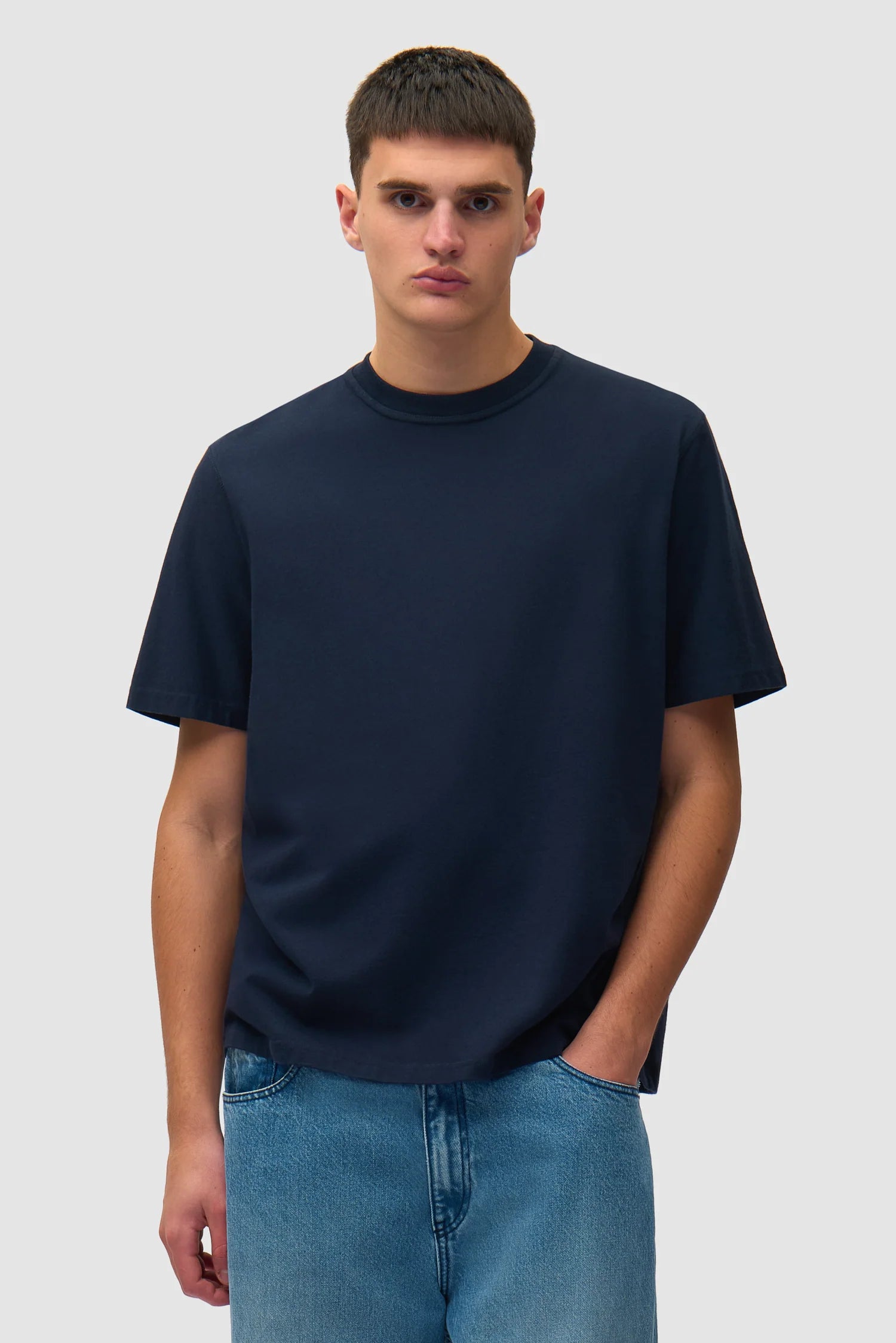 Arte - T-shirt Blurry Back Print Navy
