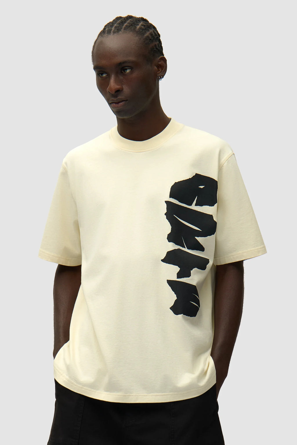 Arte - T-shirt avec logo sur le côté Crème