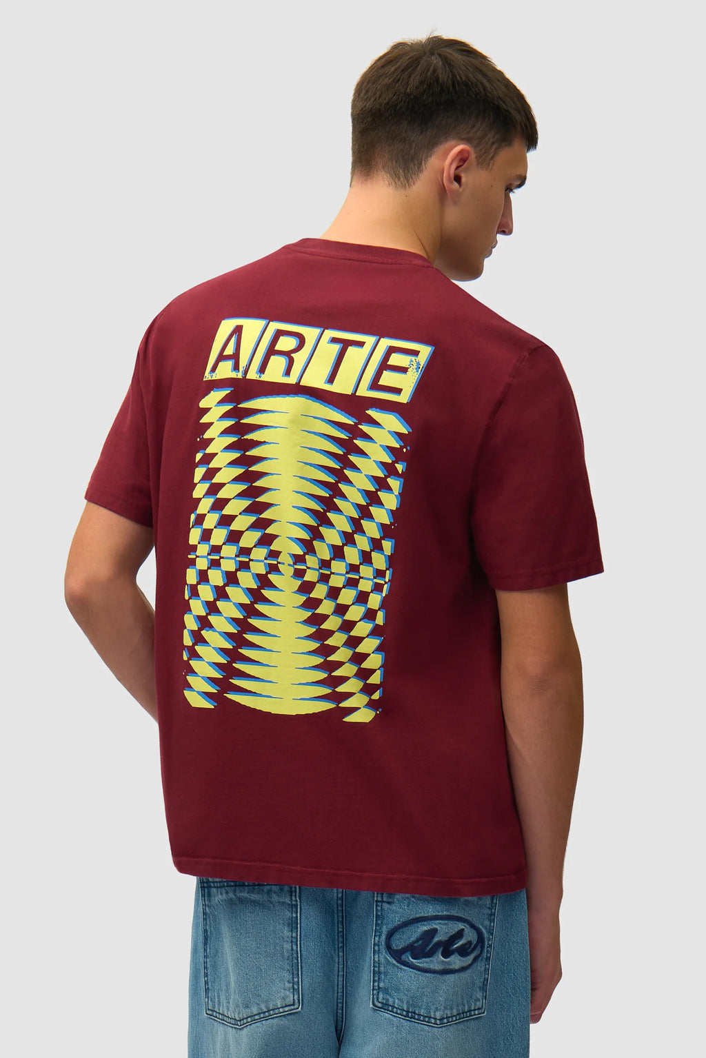 Arte - T-shirt à dos imprimé abstrait Bordeaux