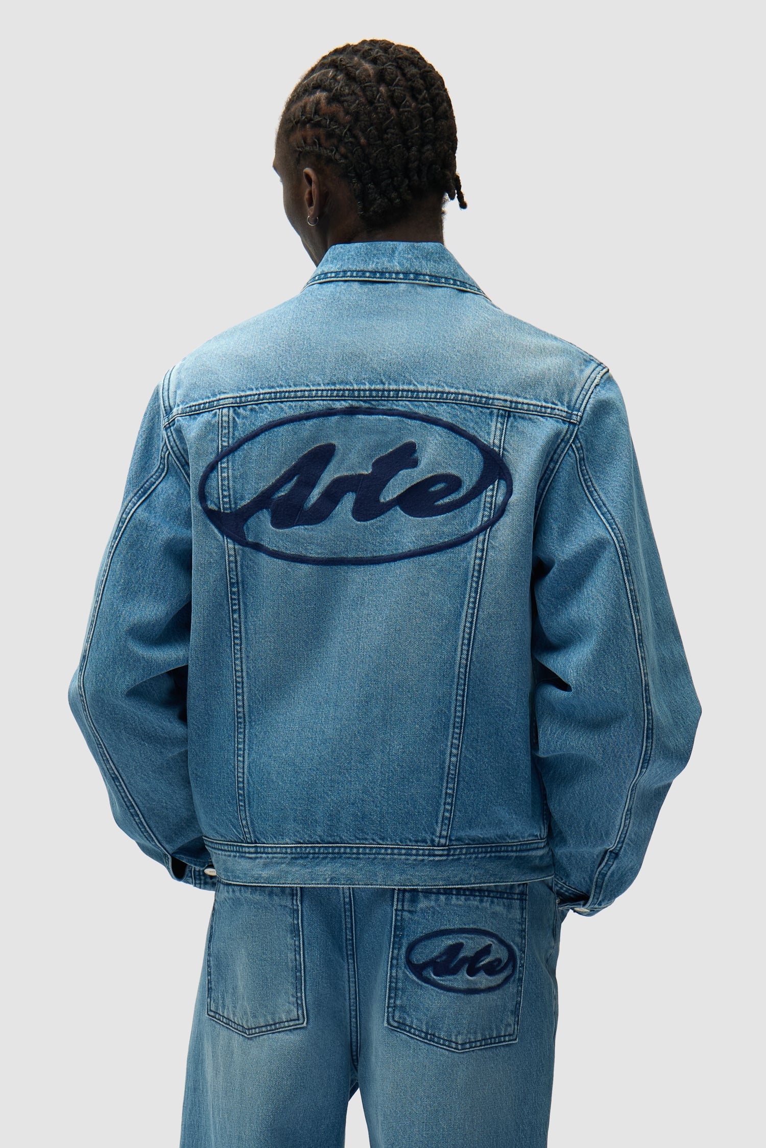 Arte - Veste en jean Circle logo Bleach Denim
