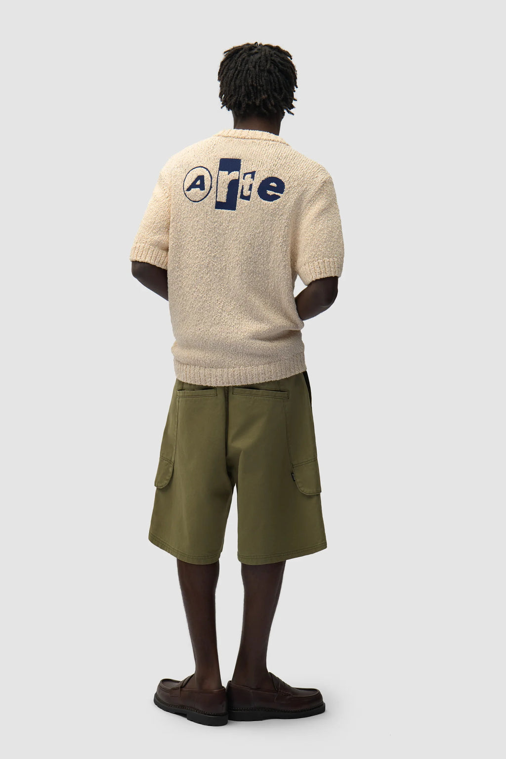 Arte - T-shirt en maille avec motif graphique au dos Crème