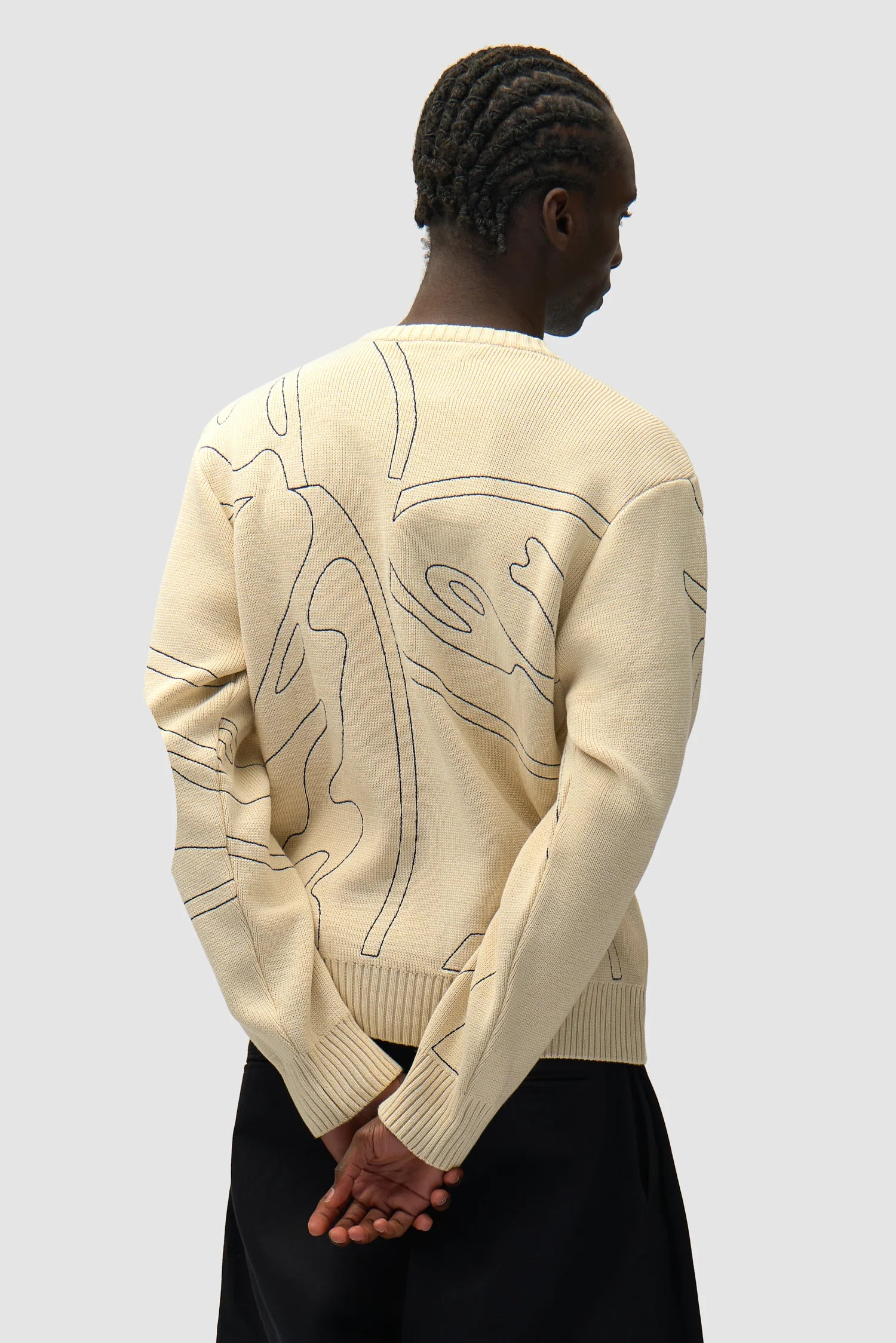 Arte - Pull en maille avec logo cercle Crème