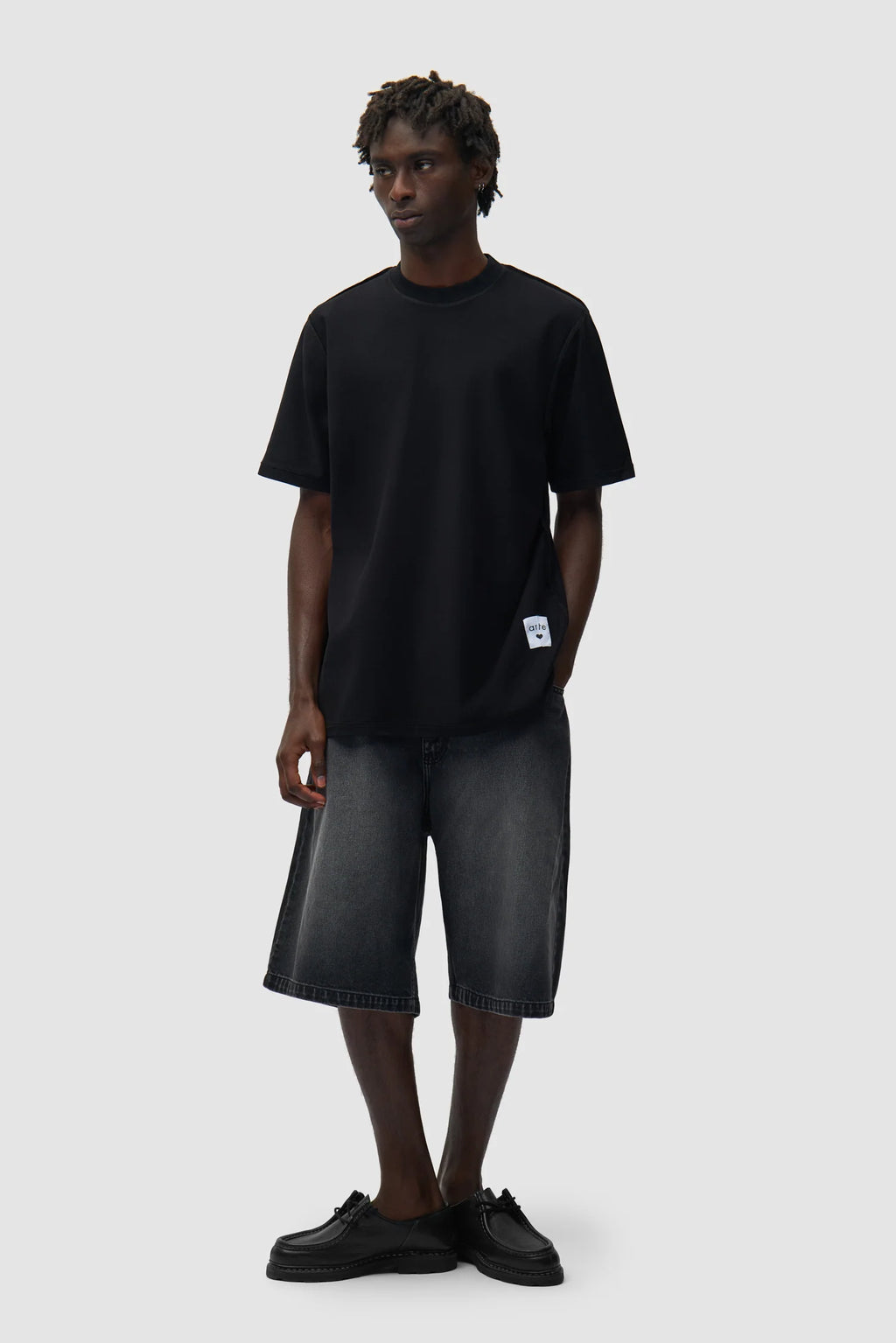 Arte - T-shirt à étiquette réversible Noir