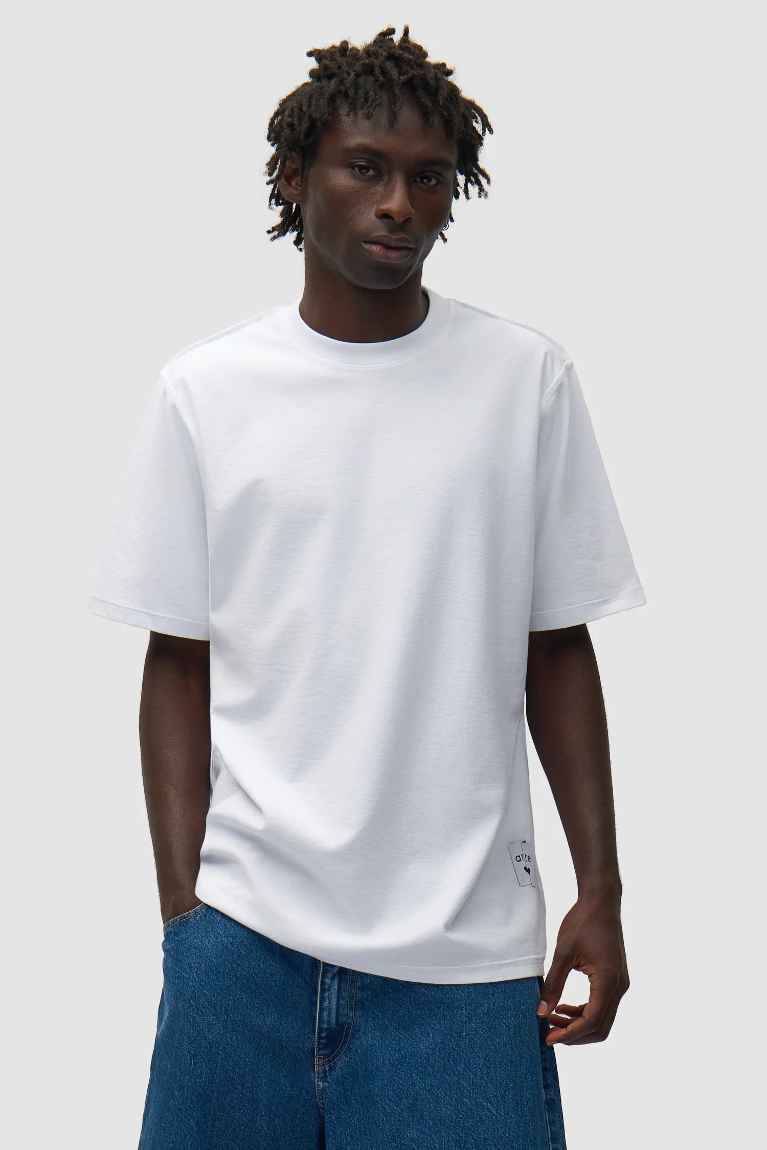 Arte - T-shirt à étiquette réversible Blanc