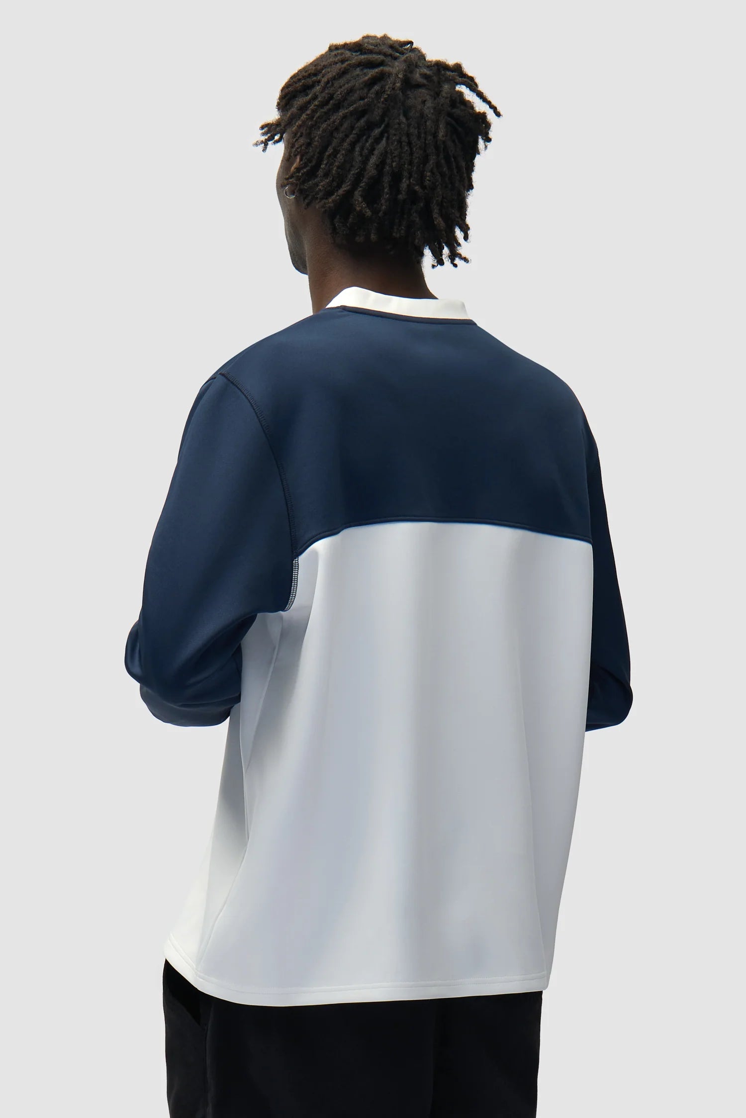 Arte - T-shirt à manches longues Logo Cercle Blanc/Bleu marine