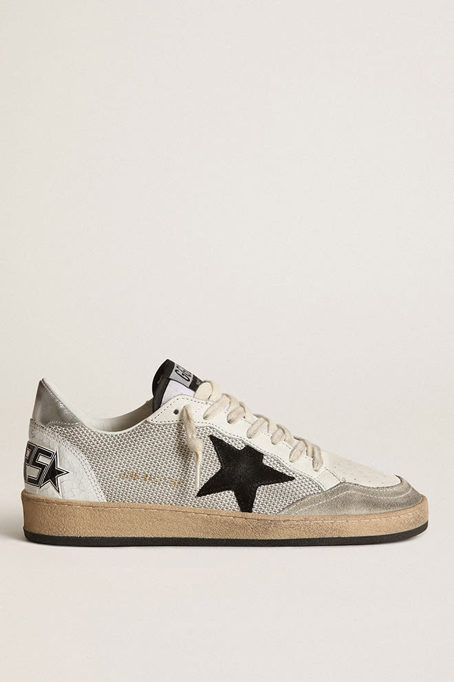 Golden Goose - Ball Star en Mesh et suede talon Crack étoile noir
