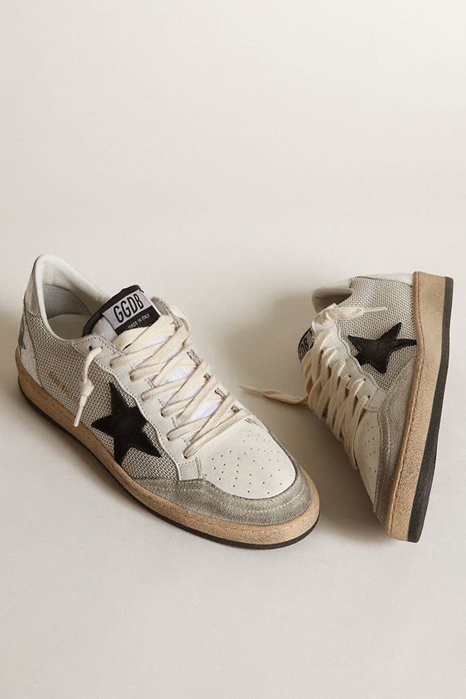Golden Goose - Ball Star en Mesh et suede talon Crack étoile noir