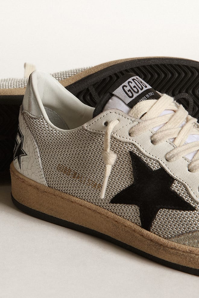 Golden Goose - Ball Star en Mesh et suede talon Crack étoile noir