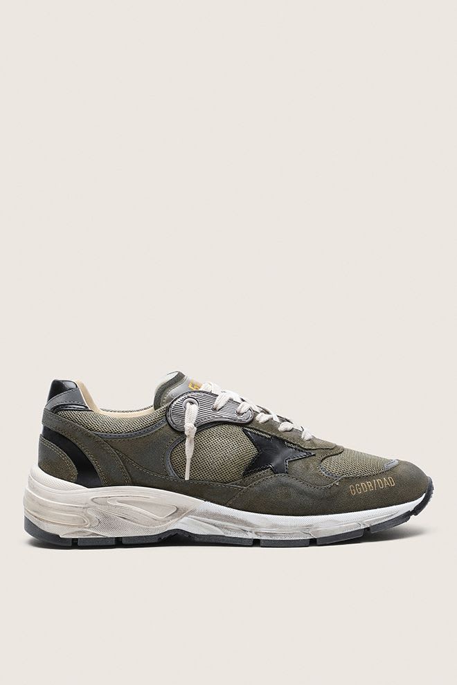 Golden Goose - Running Dad  New Daim Nappa Mesh Gris et étoile Noire