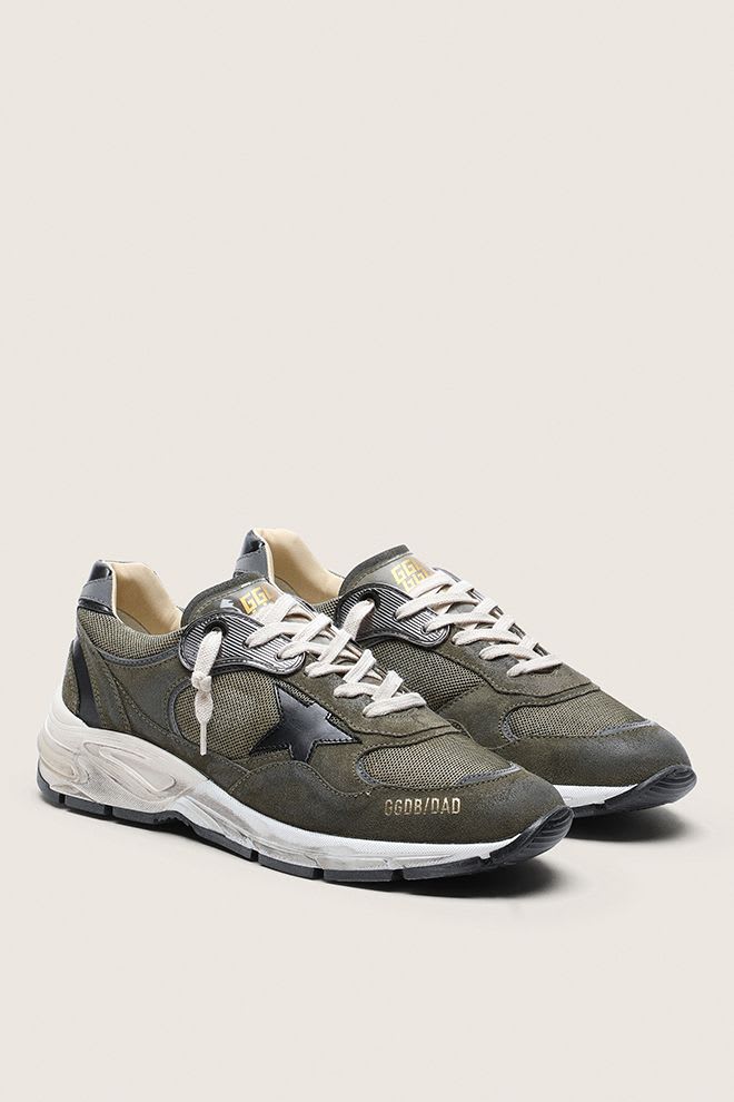 Golden Goose - Running Dad  New Daim Nappa Mesh Gris et étoile Noire