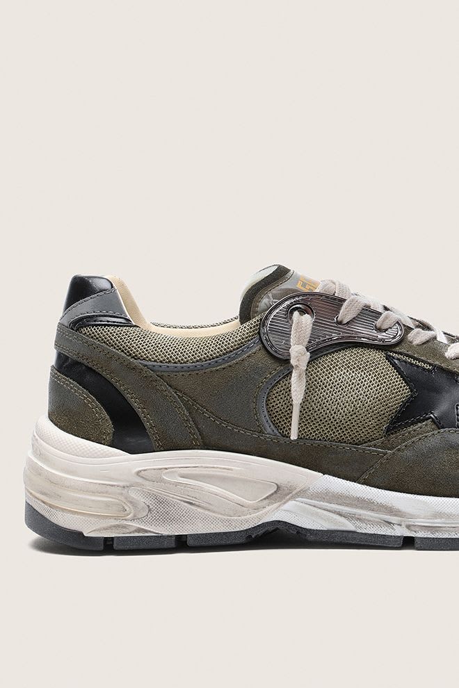 Golden Goose - Running Dad  New Daim Nappa Mesh Gris et étoile Noire