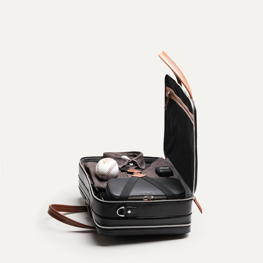 Lundi Paris - Porte documents 36H Bellecourt Cuir Noir et Cognac