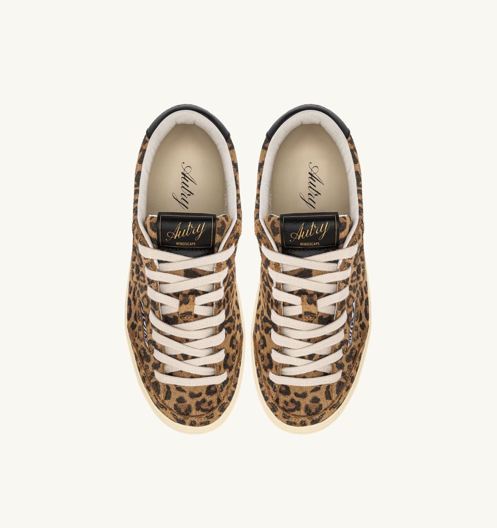 Autry - Windscape low en daim Leopard et Noir