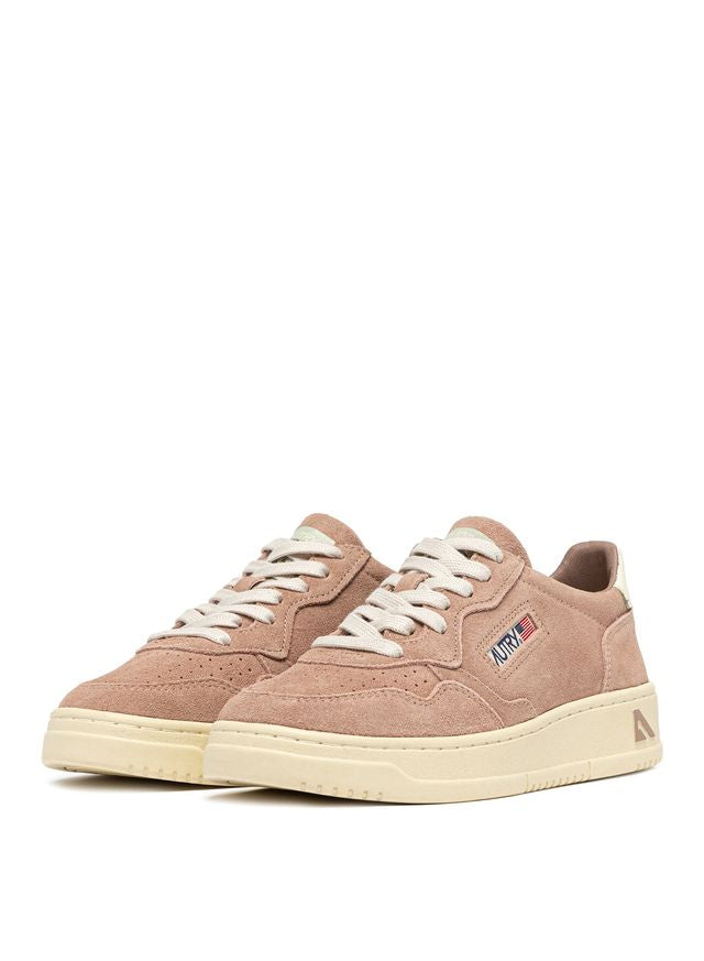 AUTRY - Basket Medalist Low Finish/suede RoseCan/white