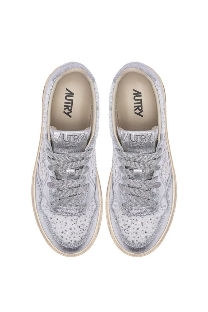 AUTRY - Basket Medalist Low Fabric/Lam White/Silver