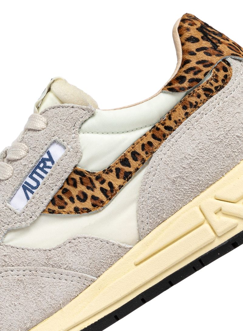 AUTRY - Basket Reelwind Suede Nylon / Pony White/Leopard