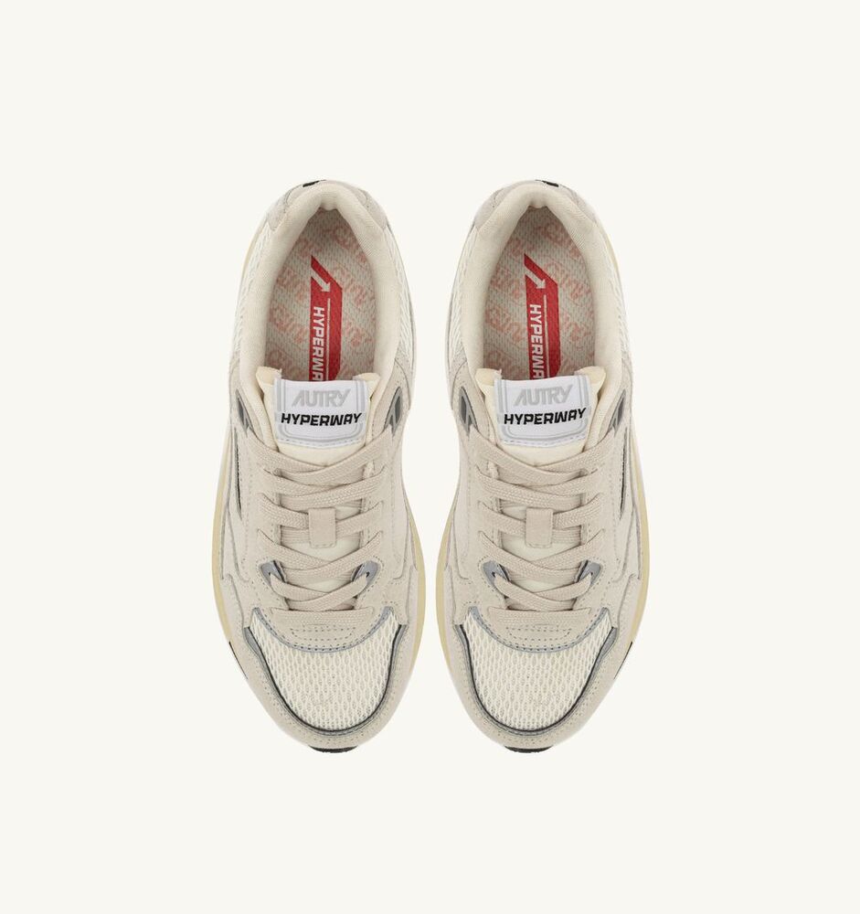 AUTRY - Basket Hyperway Mesh et Suede Blanc et Argent