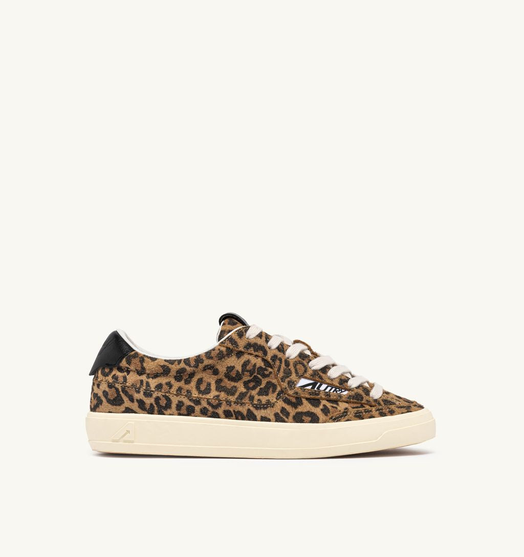 Autry - Windscape low en daim Leopard et Noir
